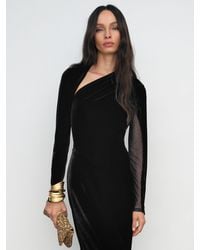 Reiss - Petite Velvet Sheer-Panel Cut-Out Midi Dress - Lyst