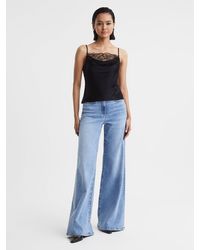 Anna Quan - Satin Lace Cowl Neck Camisole - Lyst