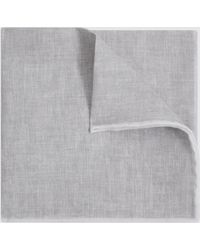 Reiss - Siracusa - Soft Ice Linen Contrast Trim Pocket Square, One - Lyst