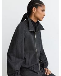 Reiss - Wool-Blend Herringbone Bomber Jacket - Lyst