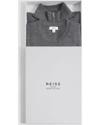Reiss - Mixer - Mid Grey Merino 2 Pack Pack Of Two Merino Wool Tops - Lyst