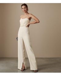 reiss vianne bandeau jumpsuit ivory