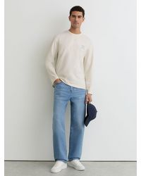 Reiss - Monogram Butter-Print Long-Sleeve Relaxed T-Shirt - Lyst