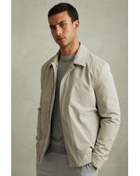 Reiss - Cologne - Stone Elasticated Hem Harrington Jacket, S - Lyst