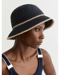 Reiss - Tipped Straw Effect Hat, S & M - Lyst
