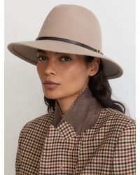 Reiss - Wool-Felt Leather-Band Fedora Hat, S & M - Lyst