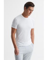 Reiss - Aspen - White Crew Neck Mercerised Cotton Jersey T-shirt, Uk 2x-large - Lyst