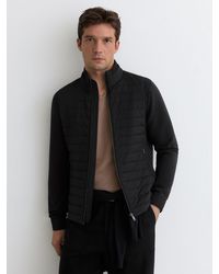 Reiss - Hybrid Interlock-Jersey Quilted Jacket - Lyst
