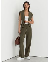 Reiss - Premium Interlock Wide-Leg Joggers - Lyst