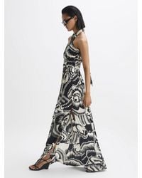 Reiss - Printed Halter Neck Maxi Dress - Lyst