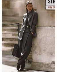 Reiss - Wool-Blend Pleated Barrel-Leg Trousers - Lyst