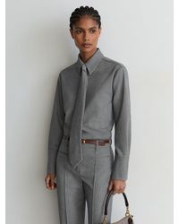 Reiss - Woven Neck-Tie Long-Sleeve Shirt - Lyst