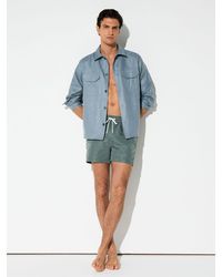 Reiss - Breeze - Sage Green Piped Drawstring Swim Shorts, Xs - Lyst