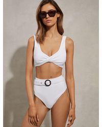 Reiss - Textured Belted Bikini Bottoms - Lyst