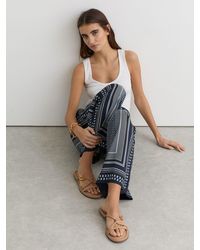 Reiss - Leather Twist-Strap Flat Sandals - Lyst