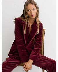 Reiss - Velvet Satin-Trim Single-Breasted Suit Blazer - Lyst