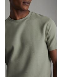 Reiss - Cooper - Pistachio Slim Fit Honeycomb T-shirt, M - Lyst