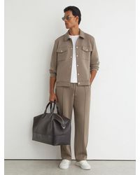 Reiss - Sueded Interlock Jersey Twin-Pocket Overshirt - Lyst