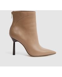 Reiss - Lyra - Camel Signature Leather Ankle Boots, Uk 4 Eu 37 - Lyst