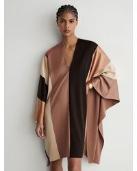 Reiss - Chocolate & Cream Colour-Block Tunic Dress - Lyst