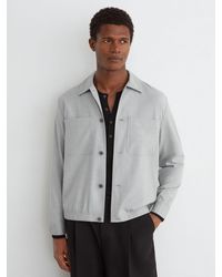 Reiss - Brushed Twin-Pocket Overshirt With Wool - Lyst
