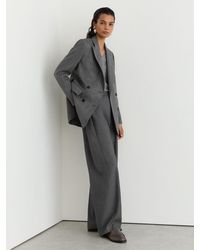 Reiss - Petite Wool Double-Breasted Pinstripe Blazer - Lyst