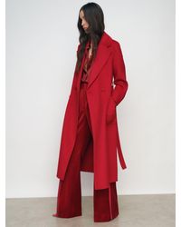 Reiss - Petite Double-Breasted Blindseam Coat Wool-Blend - Lyst