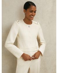 Reiss - Atelier Wool Collarless Belted Jacket - Lyst