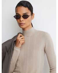 Reiss - Wool-Blend Textured-Knit Top - Lyst