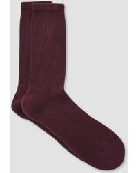 Reiss - Cotton-Blend Ribbed Socks, S & M - Lyst