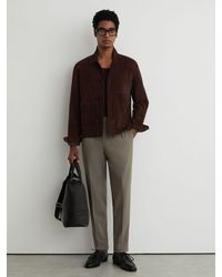 Reiss - Found - Dark Sage Green Slim Fit Stretch Drawstring Trousers, 28 - Lyst