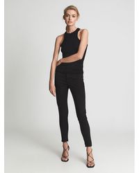 Reiss - Lux - Black Mid Rise Skinny Jeans, 31r - Lyst