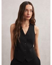 Reiss - Single-Breasted Twill Waistcoat - Lyst