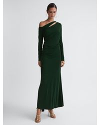 Reiss - Delphine Off-The-Shoulder Cut-Out Maxi Dress, Dark - Lyst