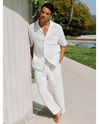Reiss - Linen Relaxed-Fit Drawstring Trousers - Lyst