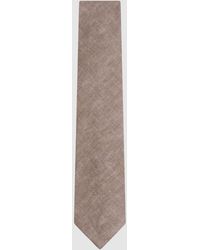Reiss - Vitali - Light Brown Melange Linen Tie, One - Lyst