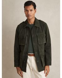 Reiss - Suede Four Pocket Field Jacket - Lyst