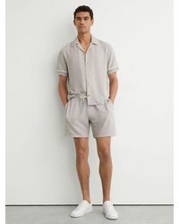 Reiss - Textured Stripe Drawstring Shorts - Lyst