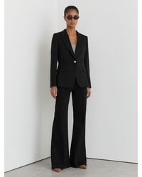 Reiss - Erin - Black Petite Wool-blend Textured Single-breasted Blazer, Us 8 - Lyst