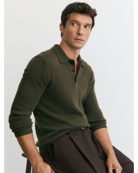 Reiss - Cashmere Half-Button Polo Shirt - Lyst