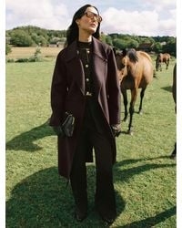 Reiss - Petite Double-Breasted Blindseam Coat Wool-Blend - Lyst