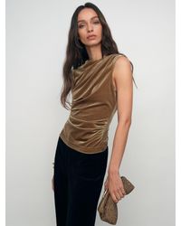 Reiss - Velvet Drape Sleeveless Top - Lyst