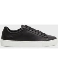 Reiss - Finley - Black Leather Trainers, Uk7 - Lyst
