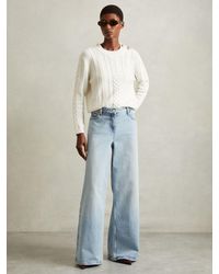 Reiss - Crete - Light Blue Petite Wide Leg Jeans, Us 18 - Lyst