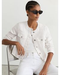 Reiss - Collarless Cropped Jacket - Lyst