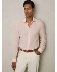 Reiss - Linen Long-Sleeve Shirt - Lyst