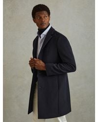 Reiss - Wool Blend Single Breasted Epsom Overcoat - Lyst