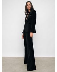 Reiss - Myrtle - Black Velvet Flared Trousers, Us 4 R - Lyst