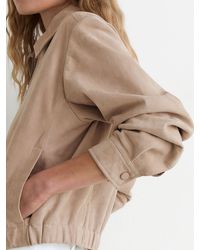 Reiss - Lottie Petite Cropped Bomber Jacket - Lyst