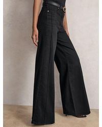 Reiss - Stretch Cotton Wide Leg Jeans - Lyst